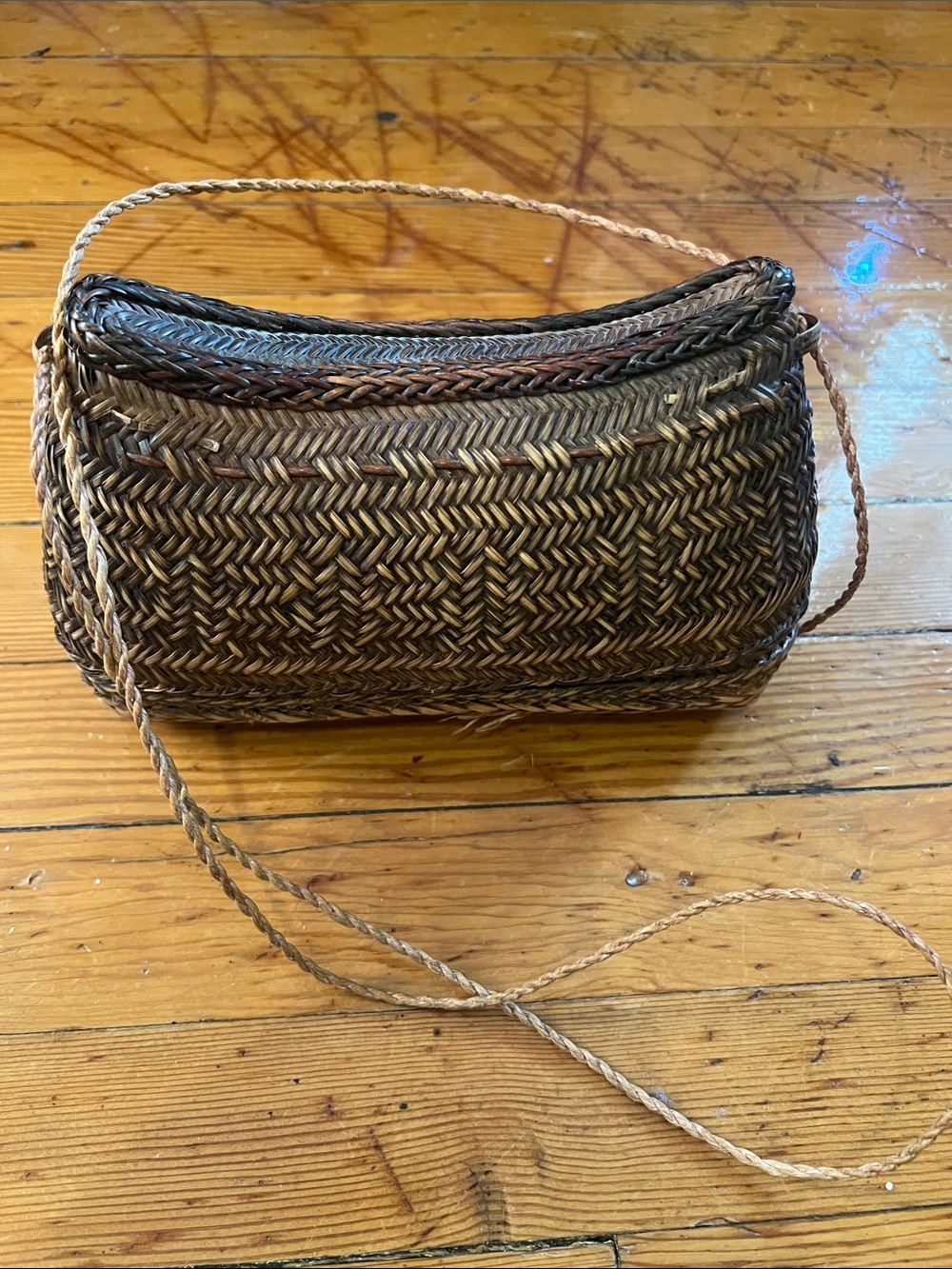 Vintage Bamboo Tobacco Basket